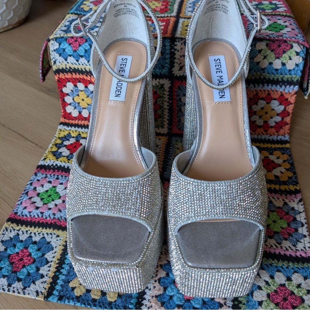 Steve Madden Kassiani Rhinestone Platform Heels